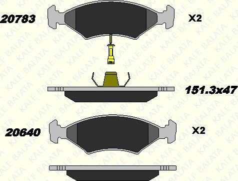 KALE 20783 180 05 - Тормозные колодки, дисковые, комплект unicars.by