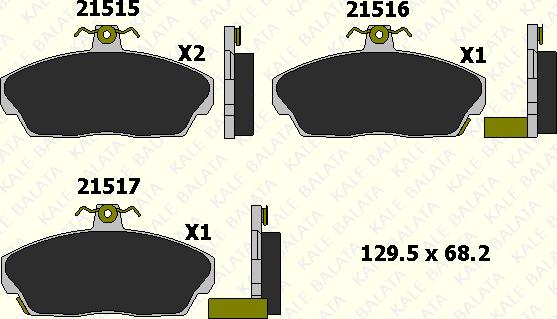 KALE 21515 180 05 - Тормозные колодки, дисковые, комплект unicars.by