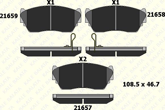 KALE 21657 165 05 - Тормозные колодки, дисковые, комплект unicars.by