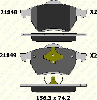 KALE 21848 197 05 - Тормозные колодки, дисковые, комплект unicars.by