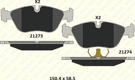 KALE 21273 195 05 - Тормозные колодки, дисковые, комплект unicars.by