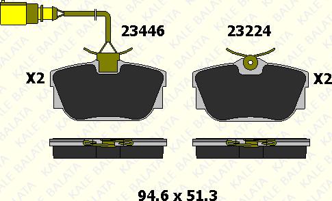 KALE 23446 165 25 - Тормозные колодки, дисковые, комплект unicars.by