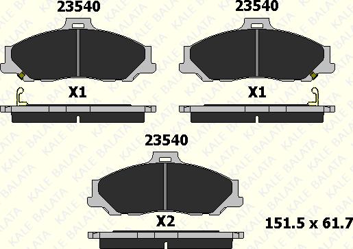 KALE 23540 173 14 - Тормозные колодки, дисковые, комплект unicars.by