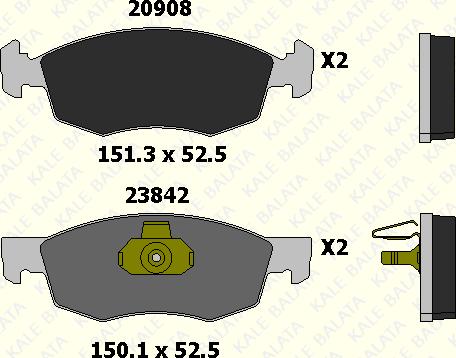 KALE 23842 180 05 - Тормозные колодки, дисковые, комплект unicars.by