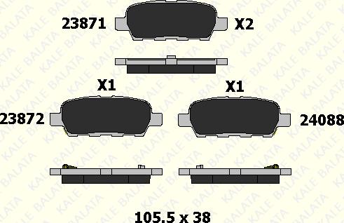 KALE 23871 138 05 - Тормозные колодки, дисковые, комплект unicars.by