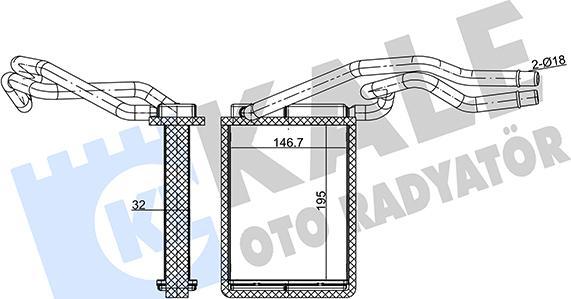 KALE OTO RADYATÖR 346540 - Теплообменник, отопление салона unicars.by