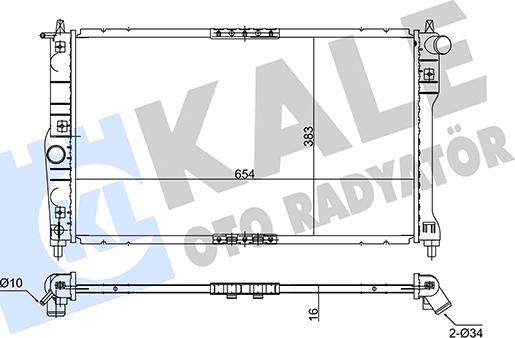 KALE OTO RADYATÖR 348205 - Радиатор, охлаждение двигателя unicars.by