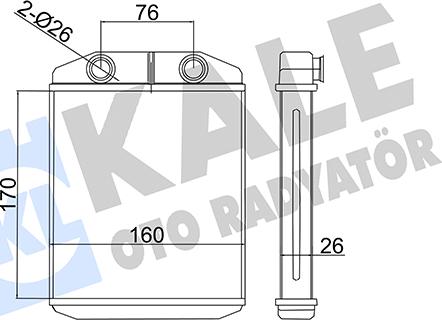 KALE OTO RADYATÖR 355110 - Теплообменник, отопление салона unicars.by
