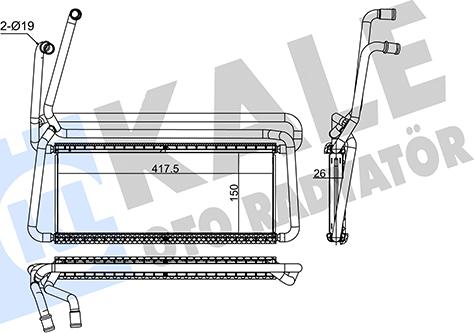 KALE OTO RADYATÖR 351720 - Теплообменник, отопление салона unicars.by