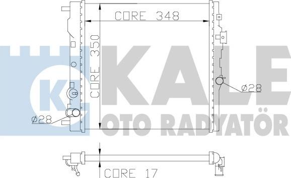 KALE OTO RADYATÖR 383800 - Радиатор, охлаждение двигателя unicars.by