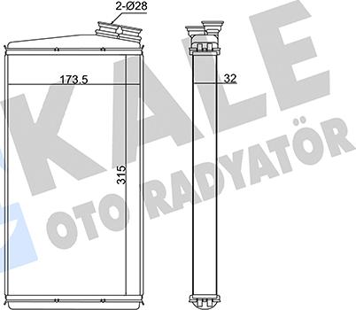 KALE OTO RADYATÖR 370555 - Теплообменник, отопление салона unicars.by