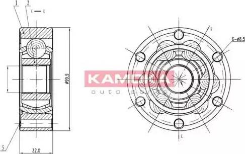 Kamoka 9024 - Шарнирный комплект, ШРУС, приводной вал unicars.by