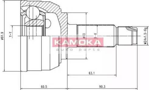 Kamoka 6950 - Шарнирный комплект, ШРУС, приводной вал unicars.by