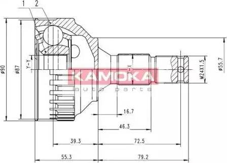 Kamoka 6924 - Шарнирный комплект, ШРУС, приводной вал unicars.by