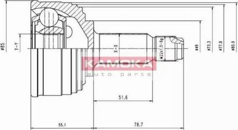 Kamoka 6422 - Шарнирный комплект, ШРУС, приводной вал unicars.by