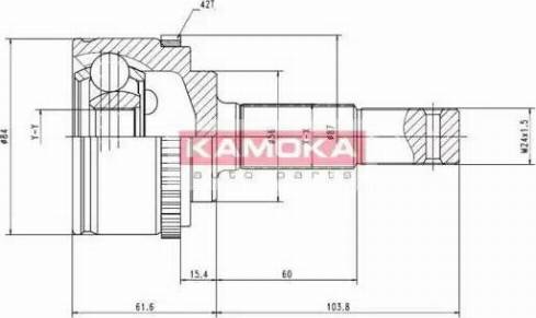 Kamoka 6844 - Шарнирный комплект, ШРУС, приводной вал unicars.by