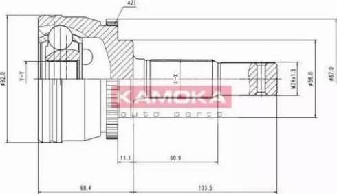 Kamoka 6848 - Шарнирный комплект, ШРУС, приводной вал unicars.by