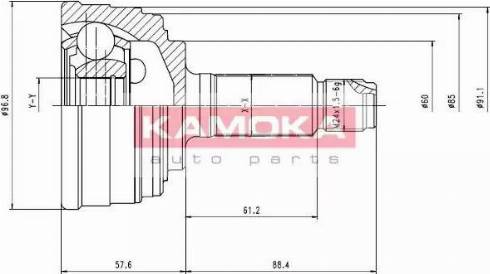 Kamoka 6360 - Шарнирный комплект, ШРУС, приводной вал unicars.by