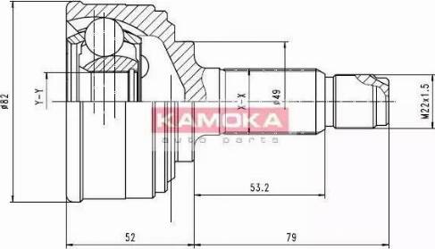 Kamoka 6212 - Шарнирный комплект, ШРУС, приводной вал unicars.by