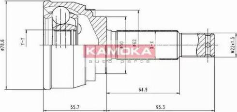 Kamoka 6284 - Шарнирный комплект, ШРУС, приводной вал unicars.by