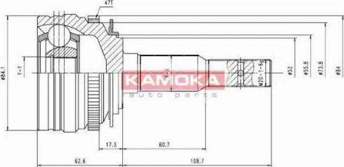 Kamoka 6746 - Шарнирный комплект, ШРУС, приводной вал unicars.by