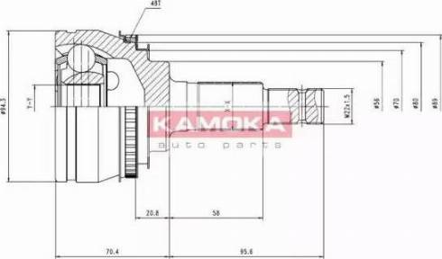 Kamoka 6788 - Шарнирный комплект, ШРУС, приводной вал unicars.by