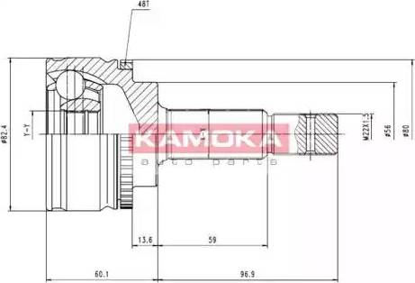 Kamoka 7054 - Шарнирный комплект, ШРУС, приводной вал unicars.by