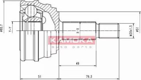 Kamoka 7010 - Шарнирный комплект, ШРУС, приводной вал unicars.by