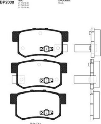 Kavo Parts BP-2030 - Тормозные колодки, дисковые, комплект unicars.by