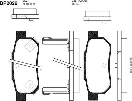 Kavo Parts BP-2029 - Тормозные колодки, дисковые, комплект unicars.by