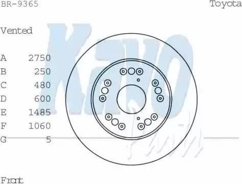 Kavo Parts BR-9365 - Тормозной диск unicars.by