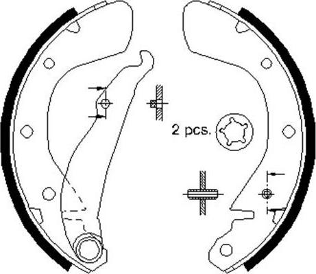 Kavo Parts BS-1400 - Комплект тормозных колодок, барабанные unicars.by