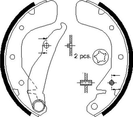 Kavo Parts BS-1402 - Комплект тормозных колодок, барабанные unicars.by