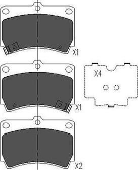 Kavo Parts KBP-4501 - Тормозные колодки, дисковые, комплект unicars.by