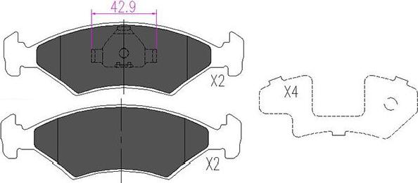 Kavo Parts KBP-4532 - Тормозные колодки, дисковые, комплект unicars.by