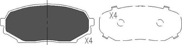 Kavo Parts KBP-4521 - Тормозные колодки, дисковые, комплект unicars.by