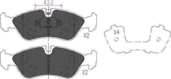 Kavo Parts KBP-1004 - Тормозные колодки, дисковые, комплект unicars.by