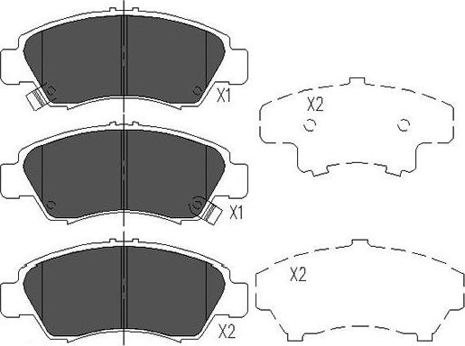 Kavo Parts KBP-2004 - Тормозные колодки, дисковые, комплект unicars.by