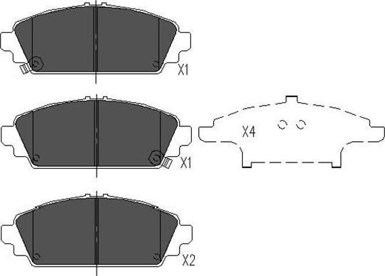 Kavo Parts KBP-2010 - Тормозные колодки, дисковые, комплект unicars.by