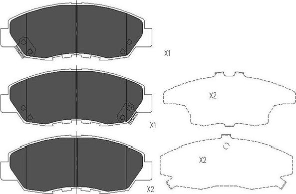 Kavo Parts KBP-2026 - Тормозные колодки, дисковые, комплект unicars.by