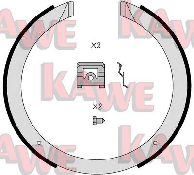 Kawe 01098 - Комплект тормозов, ручник, парковка unicars.by