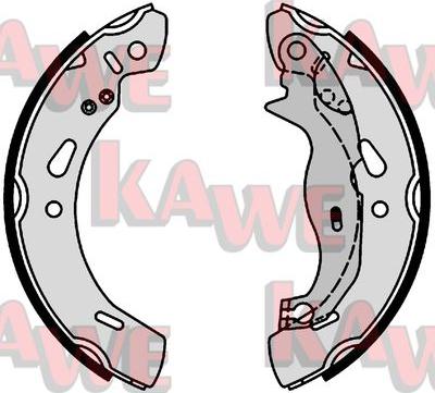 Kawe 01004 - Комплект тормозных колодок, барабанные unicars.by