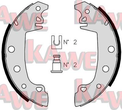 Kawe 02850 - Комплект тормозных колодок, барабанные unicars.by