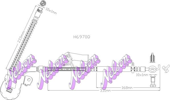 Kawe H6970Q - Тормозной шланг unicars.by