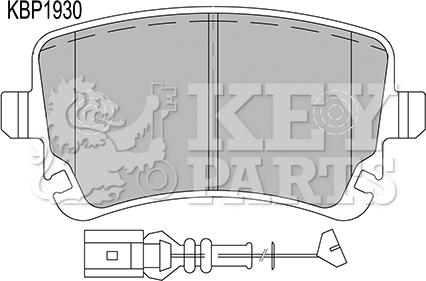 Key Parts KBP1930 - Тормозные колодки, дисковые, комплект unicars.by