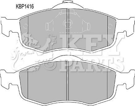 Key Parts KBP1416 - Тормозные колодки, дисковые, комплект unicars.by