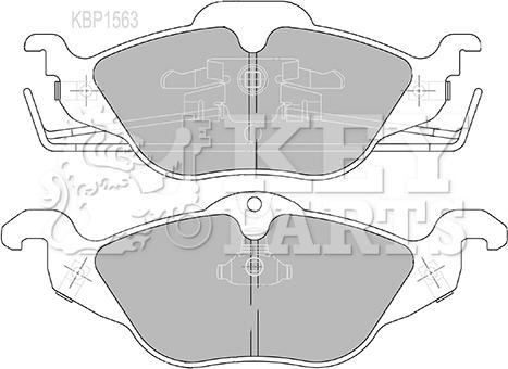 Key Parts KBP1563 - Тормозные колодки, дисковые, комплект unicars.by