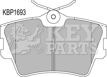 Key Parts KBP1693 - Тормозные колодки, дисковые, комплект unicars.by