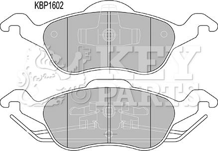 Key Parts KBP1602 - Тормозные колодки, дисковые, комплект unicars.by