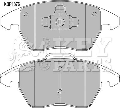 Key Parts KBP1876 - Тормозные колодки, дисковые, комплект unicars.by